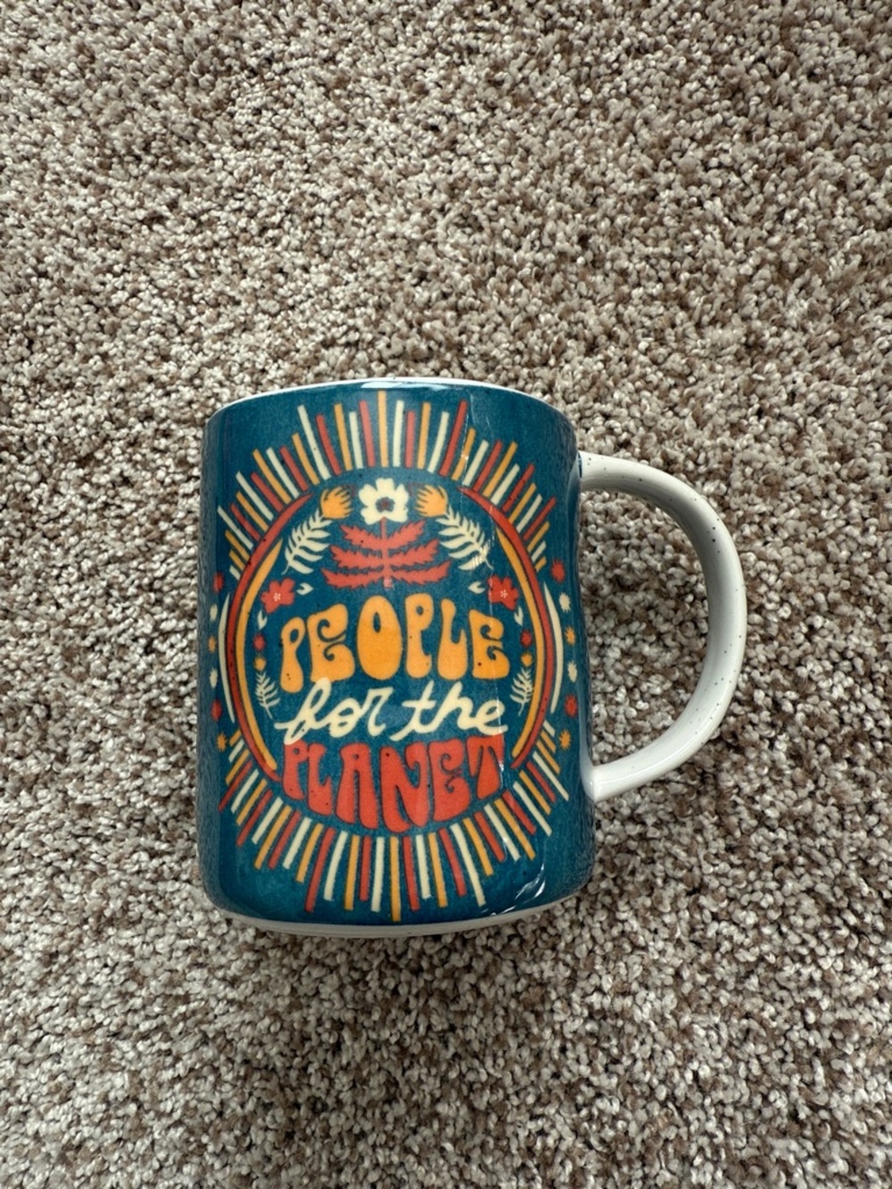 NWT - Anthropologie People for the Planet Teal Ceramic Mug